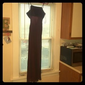 Betsy and Adam beautiful burgundy dress!